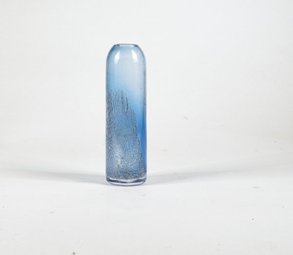 Vaso Art Deco in vetro di Murano soffiato blu, Italia, anni '20