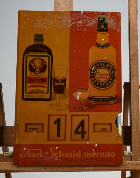 Calendario perpetuo pubbicitario Jagermeister karl schmid Merano Germania  1960