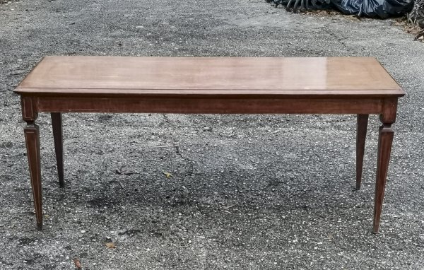 Tavolino basso da salotto intarsiato rettangolare 1950