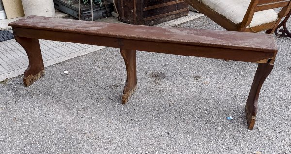 Panca in legno massello di olmo da restaurare Italia epoca fine 700