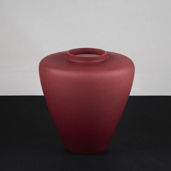 vaso in vetro rosso opaco vintage 1980 