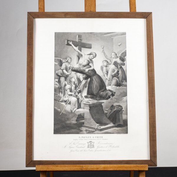 quardo con stampa  S. Paolo ai piedi della croce