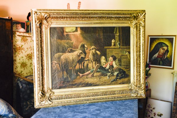 Quadro olio su tela scena di pastore firmato Silbert epoca 1800