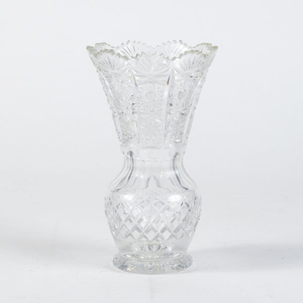 Vaso cristallo inciso e lavorato XX secolo