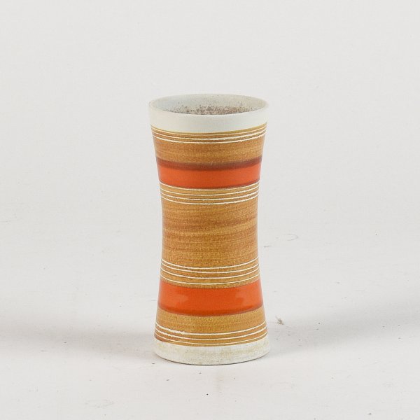 Vasetto vintage ocra e arancione manifattura XX secolo 