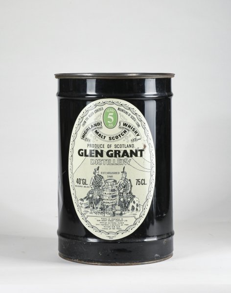 Contenitore metallico pubblicitario Glen Grant whisky , vintage