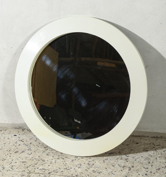 Specchio rotondo in plastica anni 70