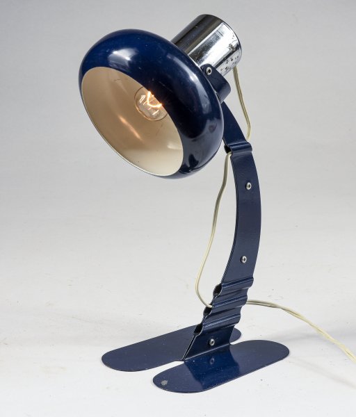 Lampada vintage blu in metallo anni  70