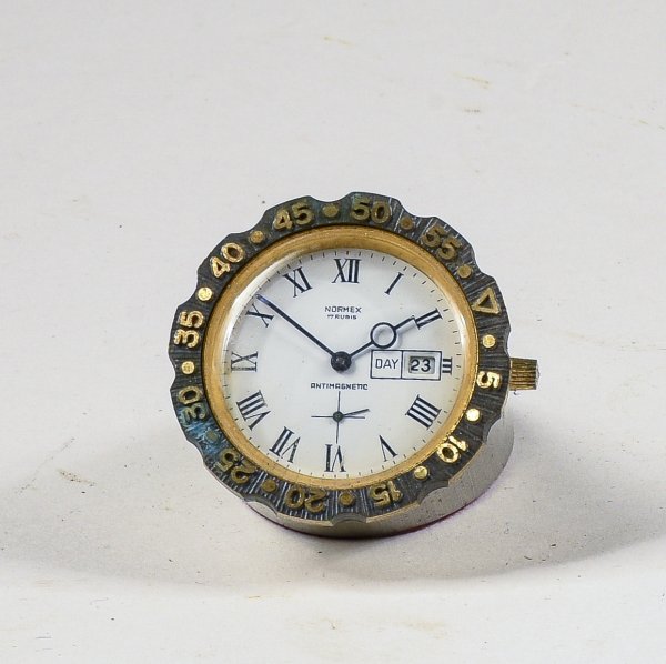 Sveglia orologio da tavolo Normex 17 rubini antimagnetic con datario anni 80
