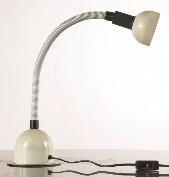Lampada da tavolo vintage bianca, Italia, anni '80