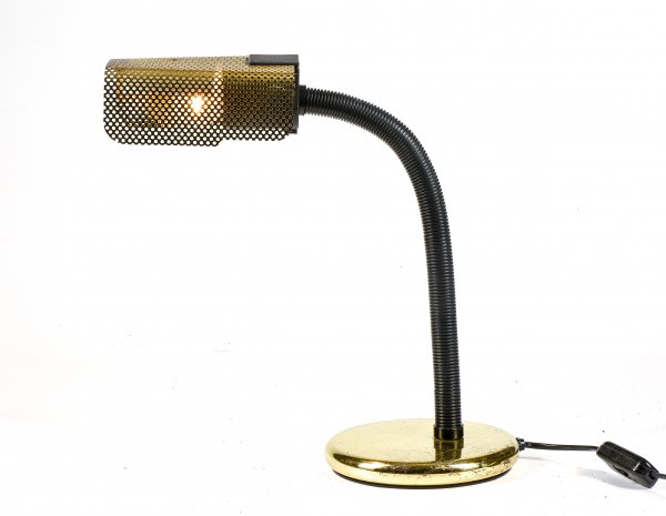 Lampada metallo e plastica maccata Targetti oro nera  funzionante con segni d'uso