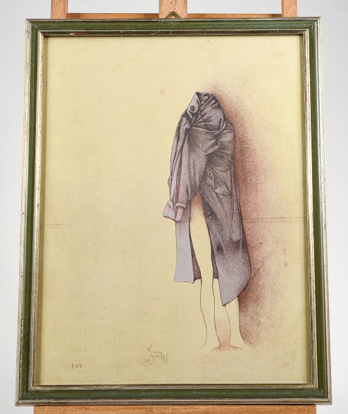 Stampa moda anni 70  trench capotto figura femminile Italia 1970