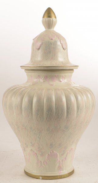 Vaso con coperchio potiche  in ceramica marcato Bassano anni 1980