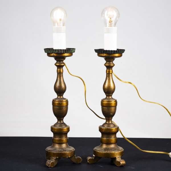 lumi lampada in legno dorati a porporina elettrificati abajour