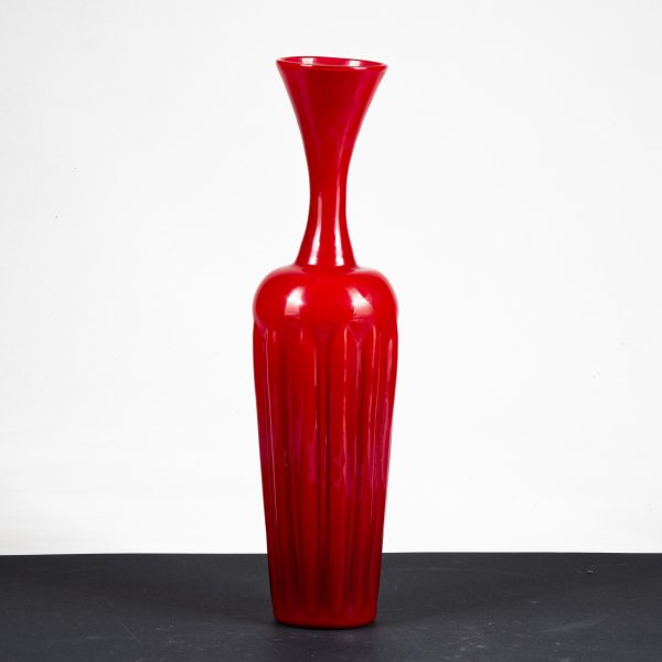 vaso in vetro rosso home decor lavorato a mano