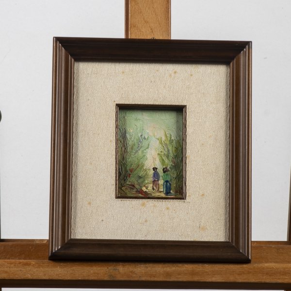 quadro firmato di lucia miniature olio su tavoletta epoca 900 